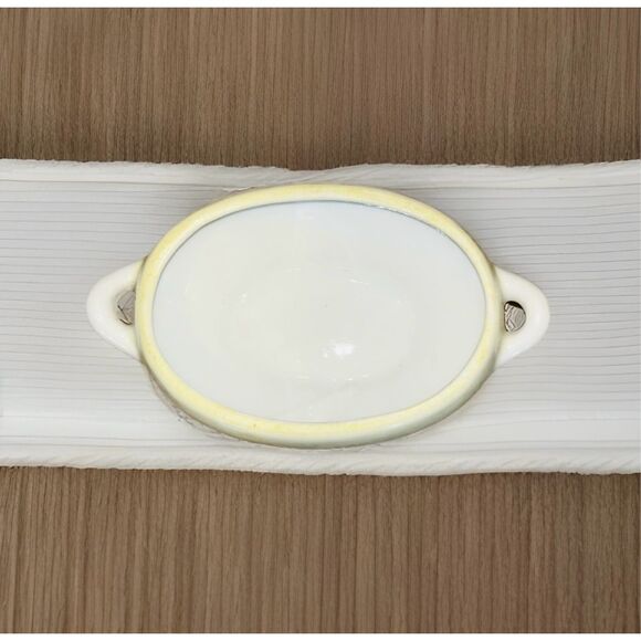 Vintage Japan Mini White Porcelain Tureen Floral Pattern Under Plate - Picture 5 of 7